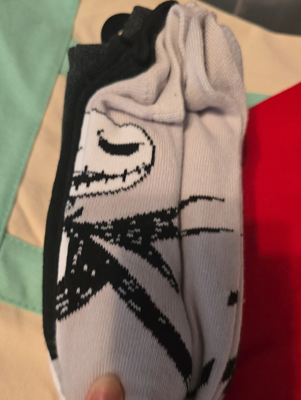 Nightmare Before Chtistmas No Show Socks - White & Black